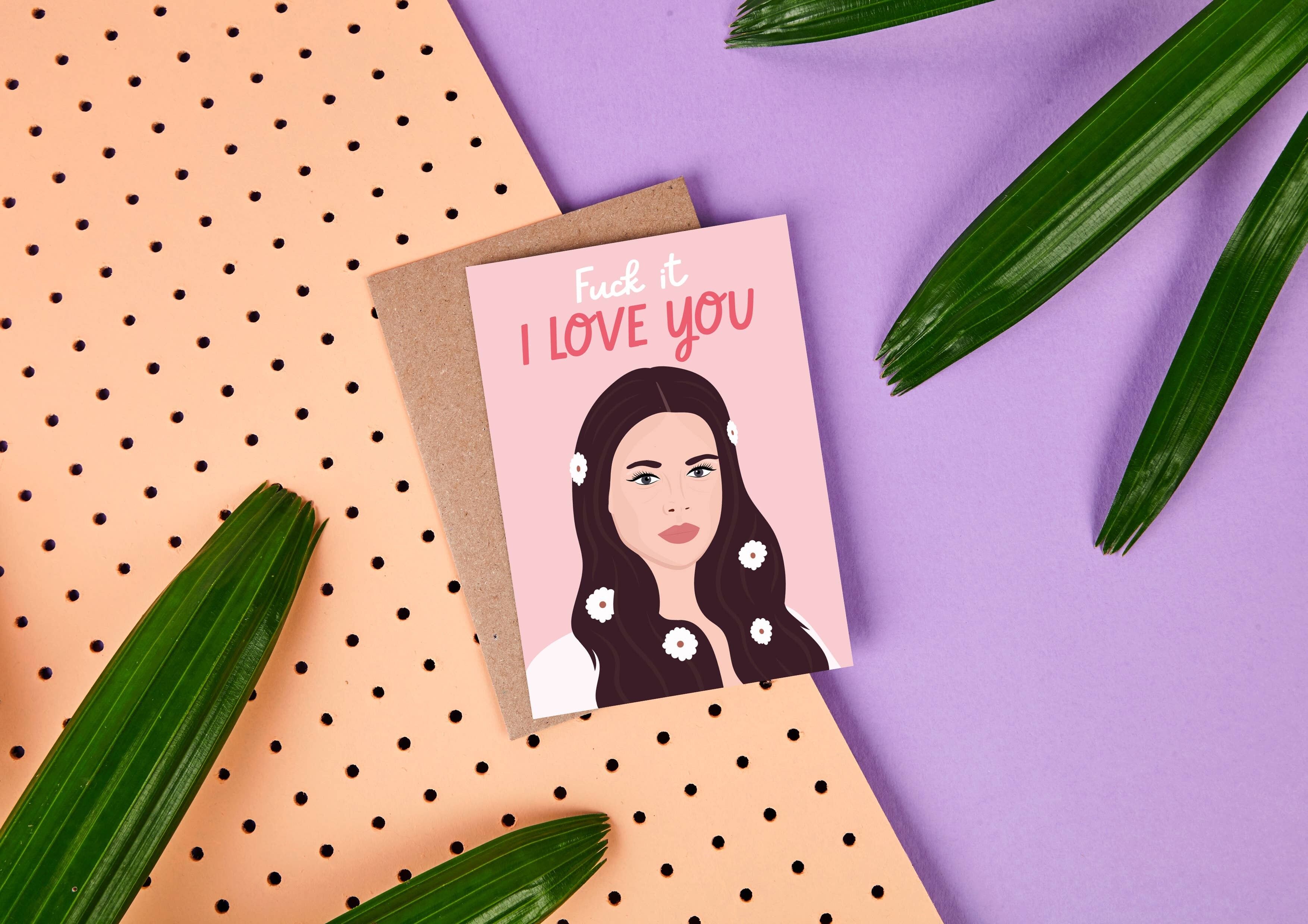 Lana Del Ray- Tarjeta del día de San Valentín- Celeb- Amor- Diversión