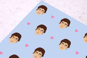 Louis Theroux Wrapping Paper-Celebrity gift wrap-Fun-Present 1