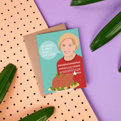 Mary Berry Good Stuffing- Celeb Christmas Card- Funny- Cute