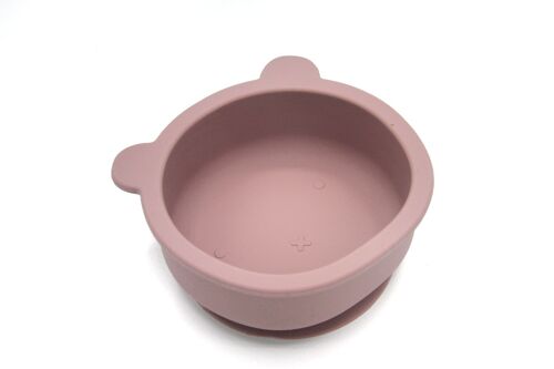 Bear Silicone Bowl Rose with spoon
