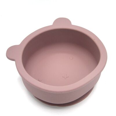 Bear Silicone Bowl Rose with spoon