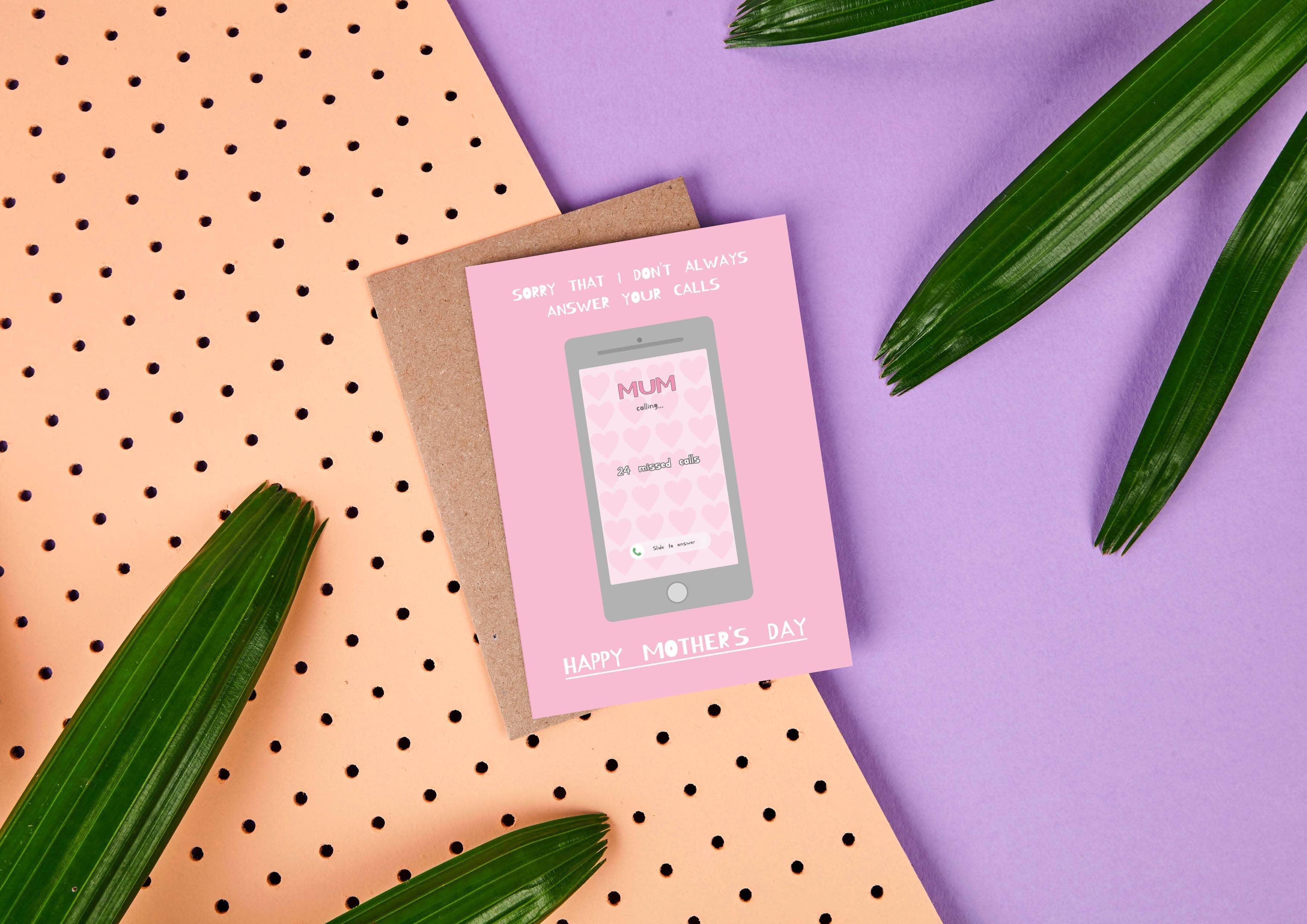 Mamma chiama... - Biglietto per la festa della mamma - Cute - Love - Telefono