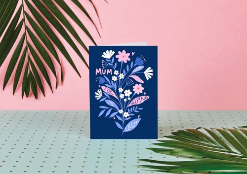 Mum, Thanks For Helping Me Grow- Mothers Day card- Flowers