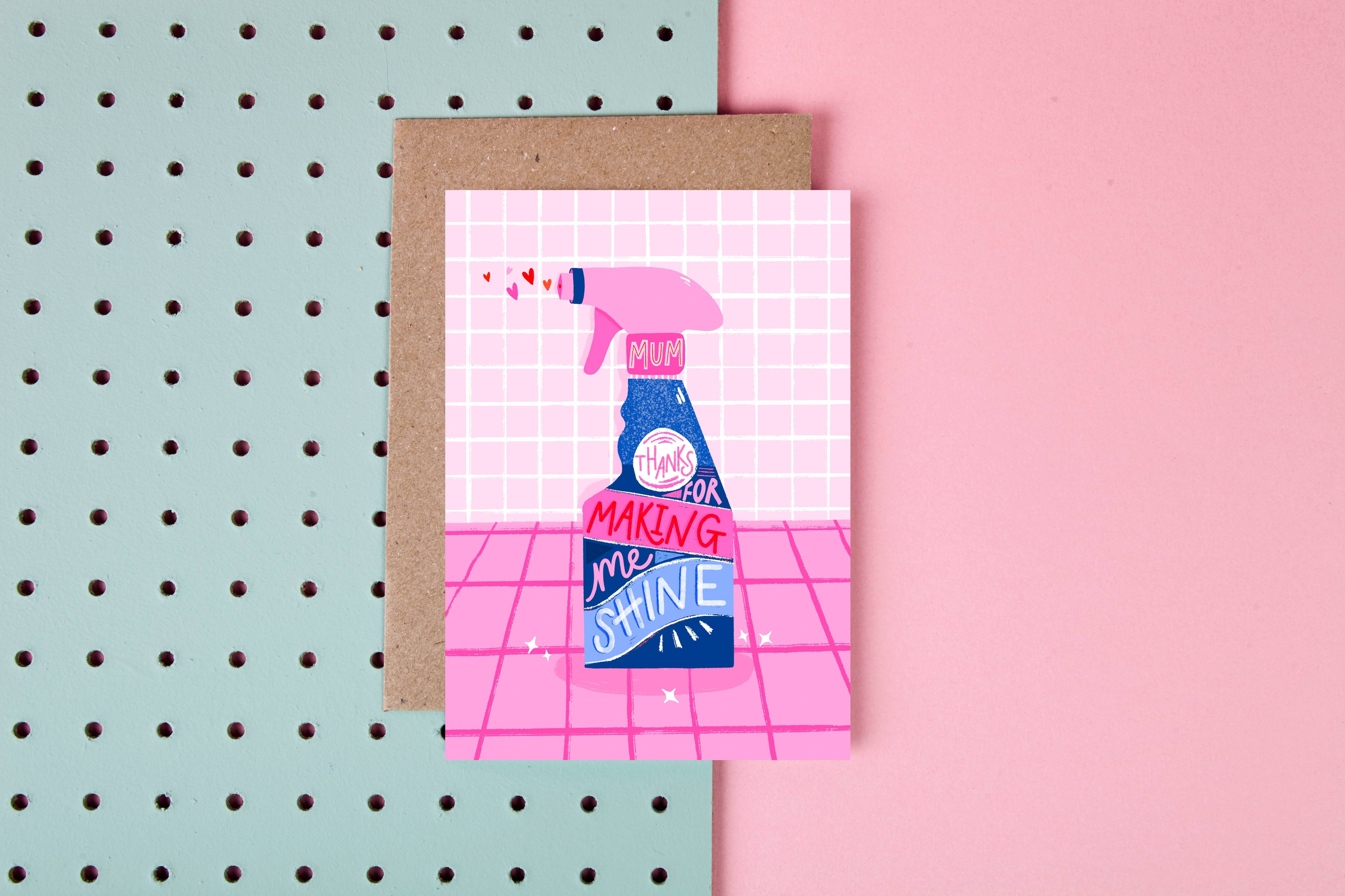 Mamma, grazie per avermi fatto brillare - Biglietto per la festa della mamma - Love-Pink