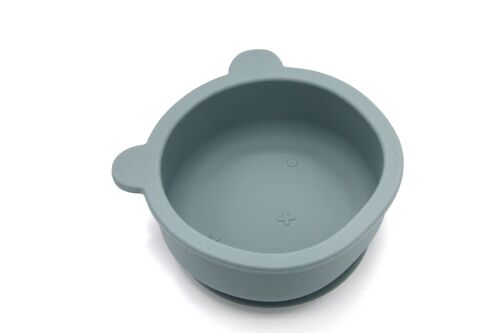 Bear Silicone Bowl Jade with spoon
