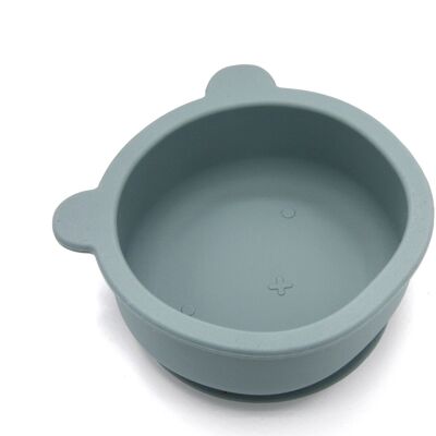 Bear Silicone Bowl Jade with spoon