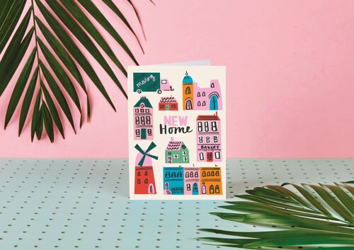 New Home - Many Houses- Greeting Card- Housewarming- Cute