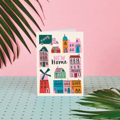 New Home - Many Houses- Greeting Card- Housewarming- Cute