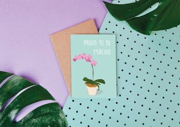 Orchidée fière d'être Yorchid - Carte de voeux - Fête des mères - Amour