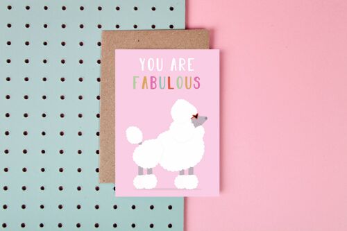 Poodle - You Are Fabulous- Greeting Card- Dog Lover-Congrats