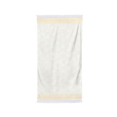 Shower towel Artea Ecru Golden yellow