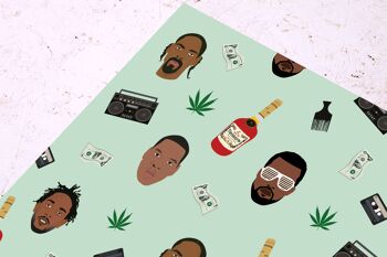 Rapping Paper- Celebrity Wrapping Paper- Presents-Fun-Rapper 1