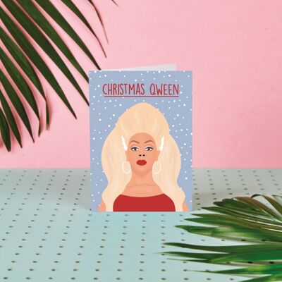 Ru Paul Christmas Qween- Celebrity Christmas Card- Drag