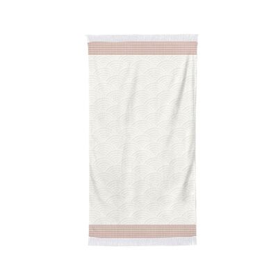 Drap de douche Artea Ecru Rouge