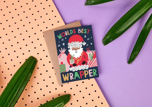 WORLDS BEST WRAPPER - GREETING CARD - STATIONERY - CHRISTMAS