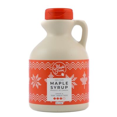 Sirop d'érable de Noël rouge pur édition limitée 0,5L