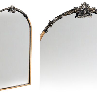 METAL/RATTAN MIRROR WITH GARLAND HM858