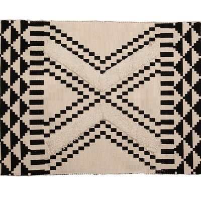 COTTON/POLYESTER RUG WITH FRINGES HM8588