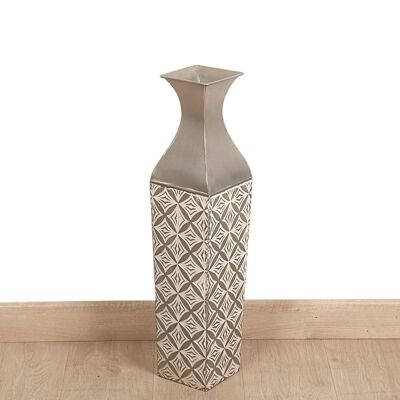 SILBERNE METALLVASE 16X16X66CM HM8635