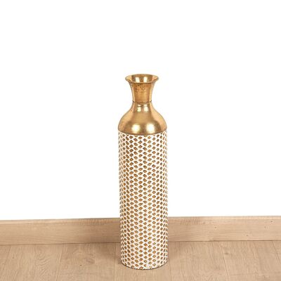 GOLDEN METAL VASE 16X16X66CM HM8640