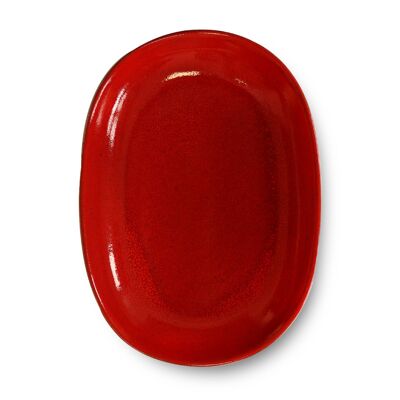 Oval dish Mauleon Red Fire