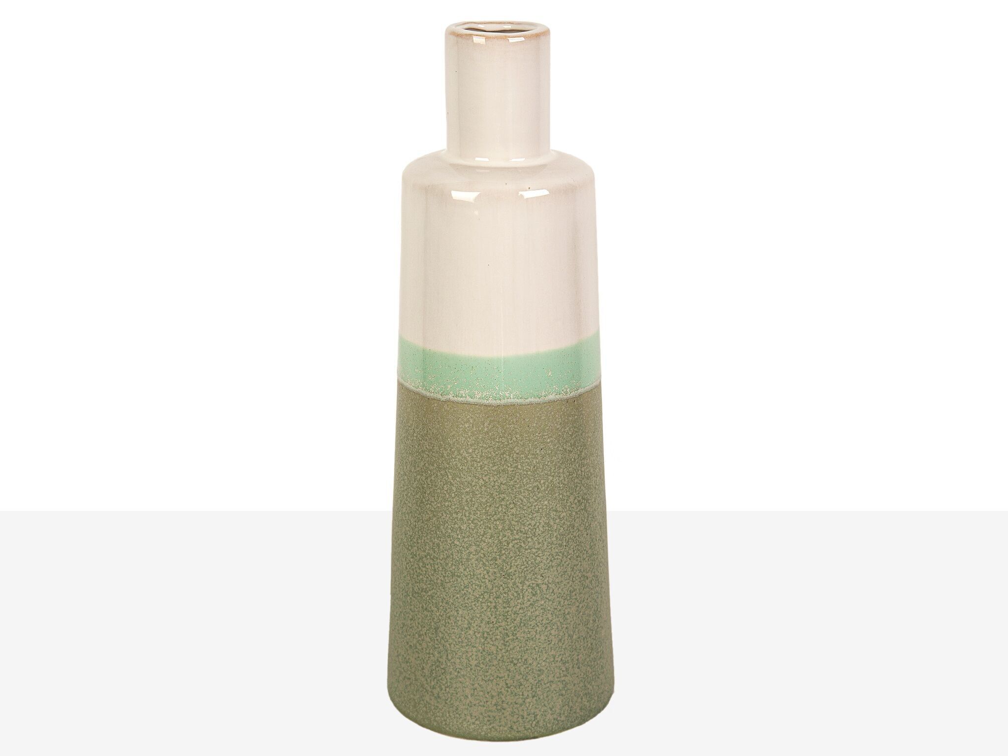 VASE CÉRAMIQUE TRITONE VERT/ CRÈME HM22239