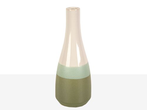 FLORERO CERAMICA TRITONO VERDES/CREMA HM22242