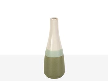 VASE CÉRAMIQUE TRITONE VERT/ CRÈME HM22243 2