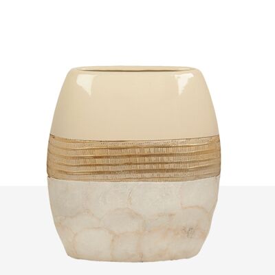 VASO CERAMICA/NACAR 23X8X26CM HM22253