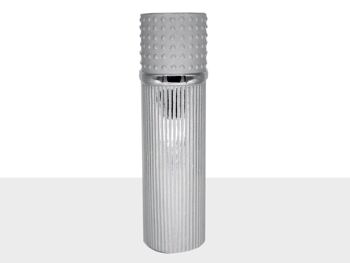 VASE TUBE CÉRAMIQUE ARGENT 12X12X41CM HM31061 2