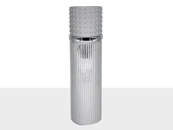 VASE TUBE CÉRAMIQUE ARGENT 12X12X41CM HM31061 1