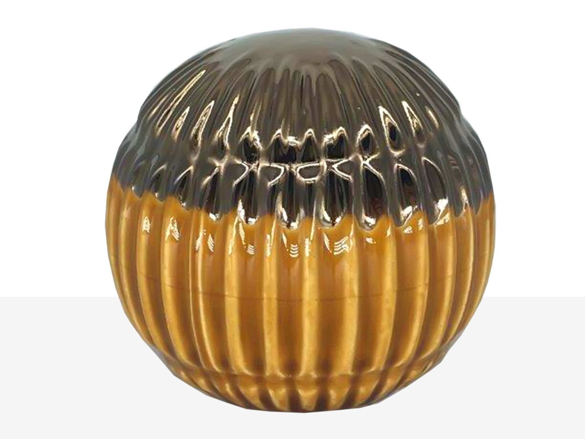 BOULE EN CÉRAMIQUE GLACÉE MOUTARDE (4) HM31073