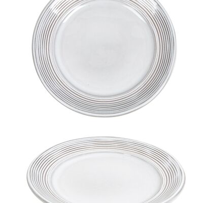 PLATO POSTRE BLANCO GRES 23X23X3CM HM32024