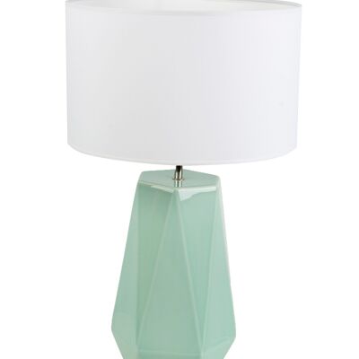 TURQUOISE CERAMIC LAMP WITH SCREEN HM32202