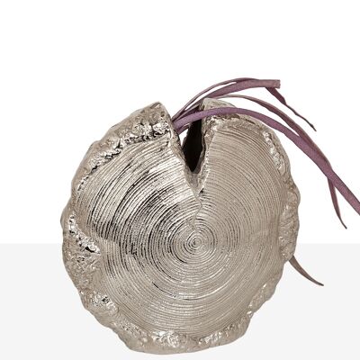 SILVER ALUMINUM ROUND VASE 25X11X25CM HM33664