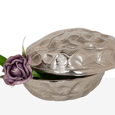 SILVER ALUMINUM NUT BOX 20X13X13CM HM33670