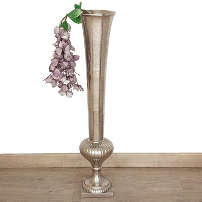 VASE MIT SILBERNEM ALUMINIUMFUSS 19X19X100CM HM33675