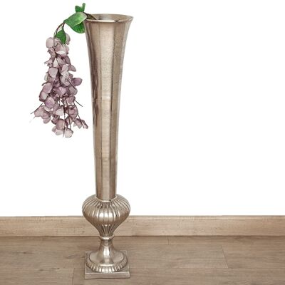 VASE WITH SILVER ALUMINUM FOOT HM33675