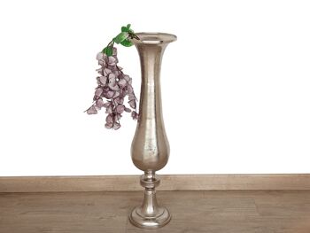 VASE AVEC PIED ALUMINIUM ARGENT HM33676 1