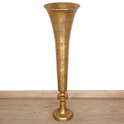 VASE WITH GOLDEN ALUMINUM FOOT HM33681