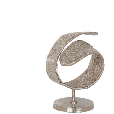 CURVED ALUMINUM NICKEL SCULPTURE ON BASE HM33696