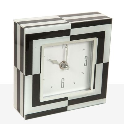 RELOJ VIDRIO DECORADO 14X4X14CM HM51014