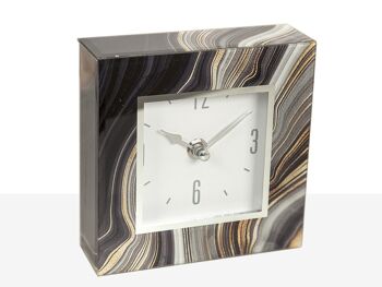 HORLOGE EN VERRE DÉCORÉ 14X4X14CM HM51019 2