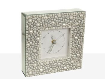 HORLOGE MIROIR ARGENT 18X5X18CM HM51020 2