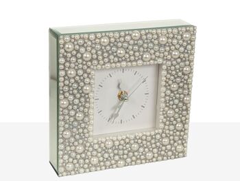 HORLOGE MIROIR ARGENT 18X5X18CM HM51020 1