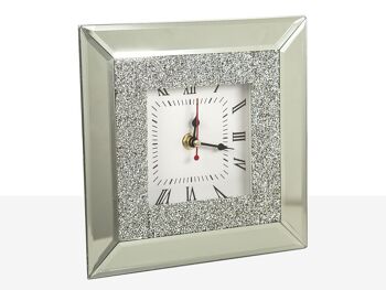 HORLOGE MIROIR CRISTAL 20X20X5CM HM51023 2