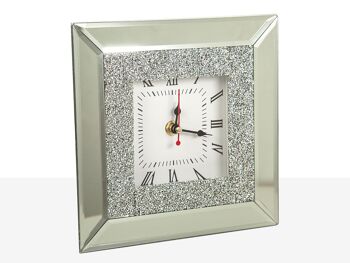 HORLOGE MIROIR CRISTAL 20X20X5CM HM51023 1