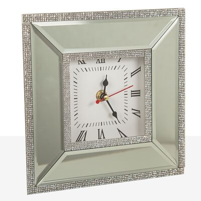 HORLOGE MIROIR CRISTAL 20X5X20CM HM51027