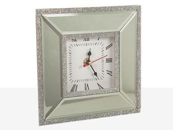 HORLOGE MIROIR CRISTAL 20X5X20CM HM51027 1