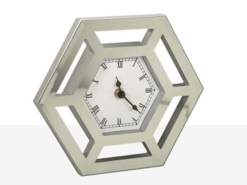 HORLOGE MIROIR EXAGONAL OUVERTURE 23X5X20CM HM51037 2